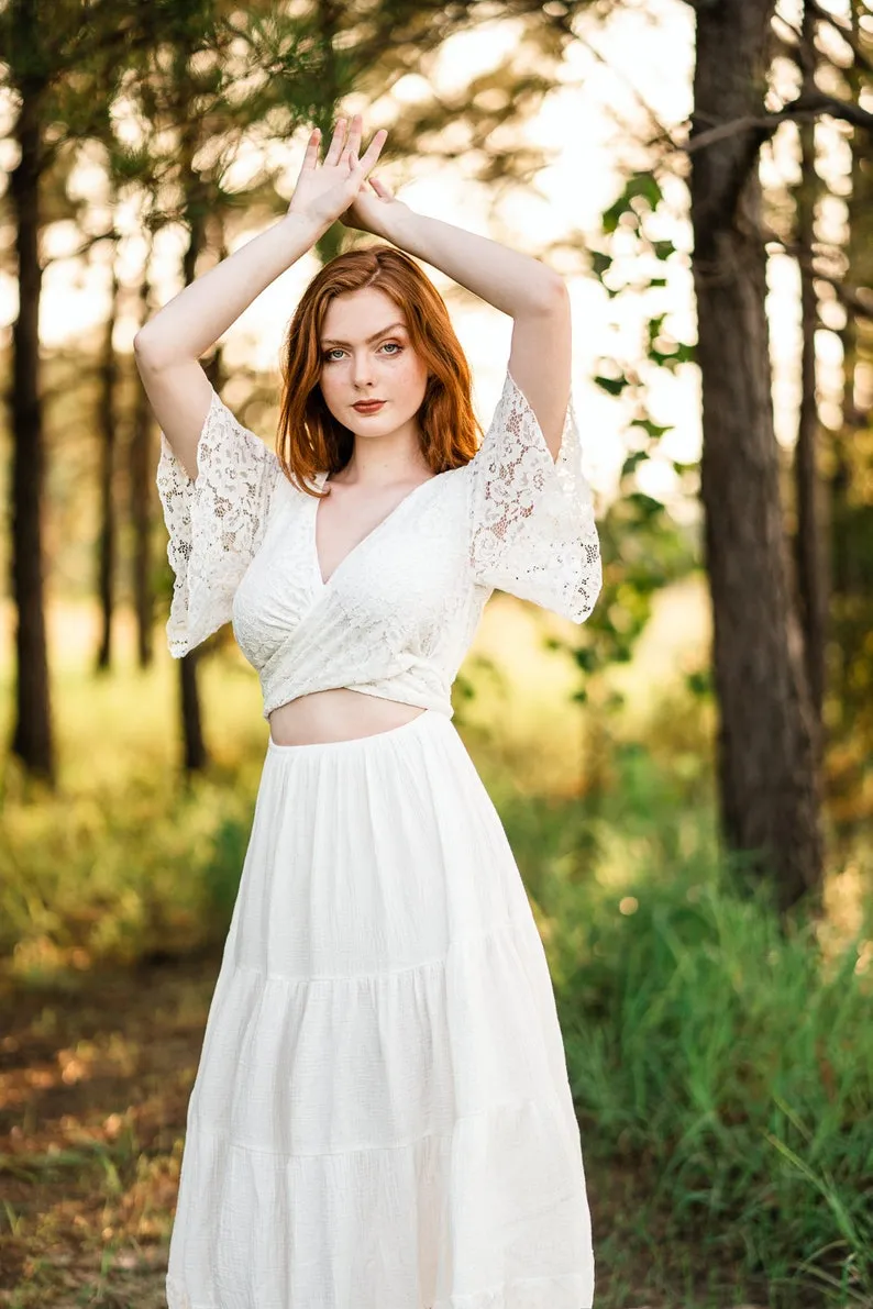 casual v neck cutout bridal dress casual v neck cutout bridal dress