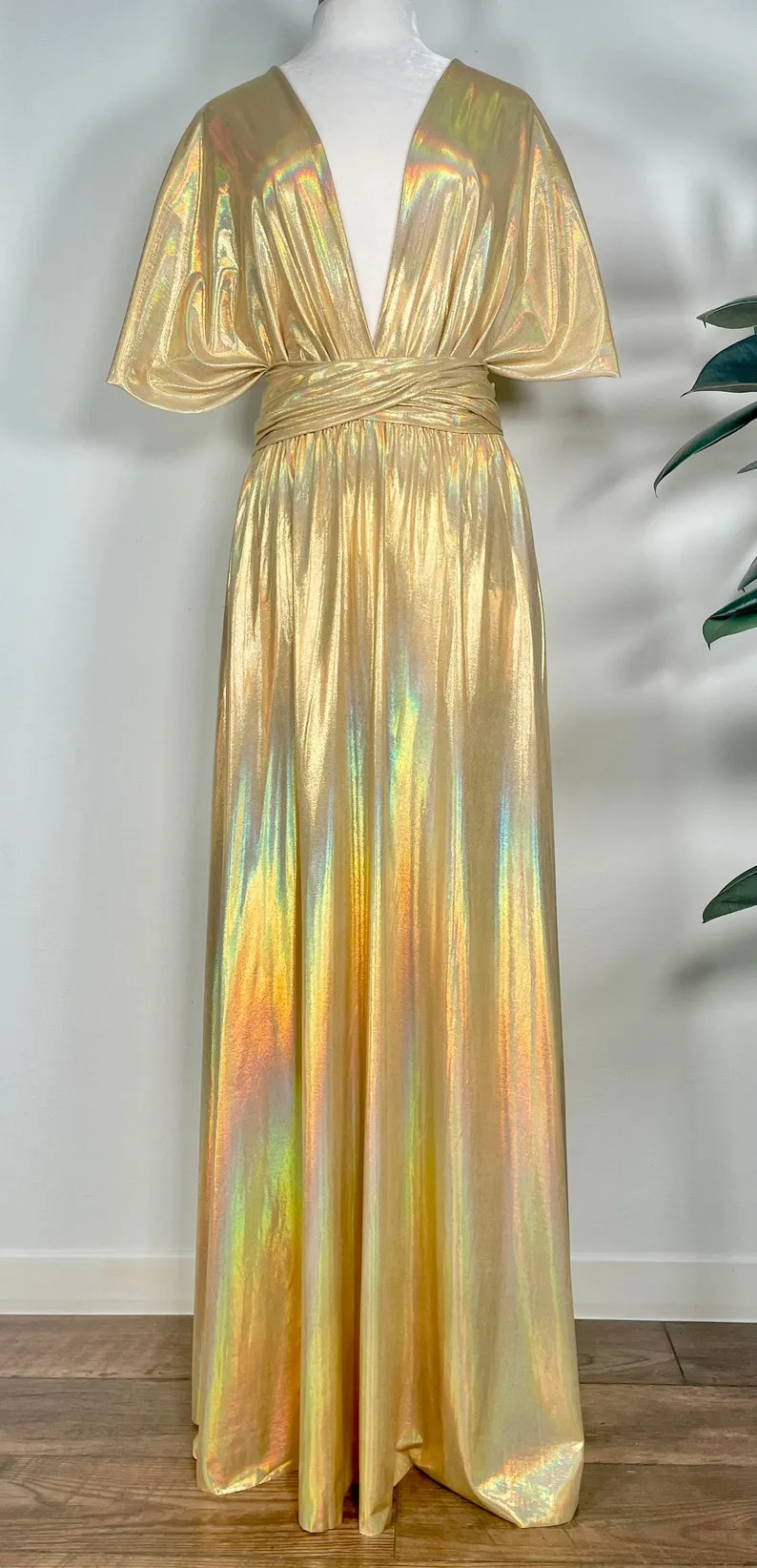 modern gold v neck convertible bridesmaid dress