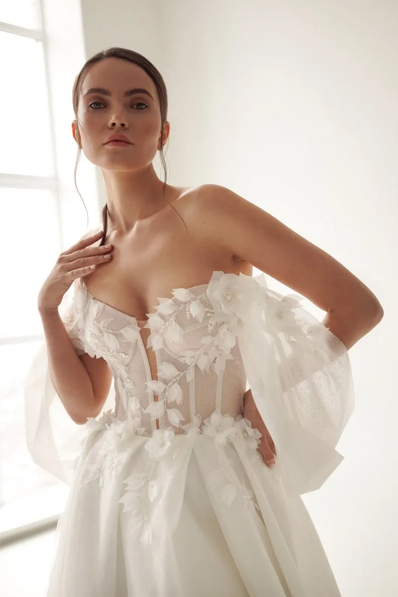 off shoulder flower corset wedding dress off shoulder flower corset wedding dress