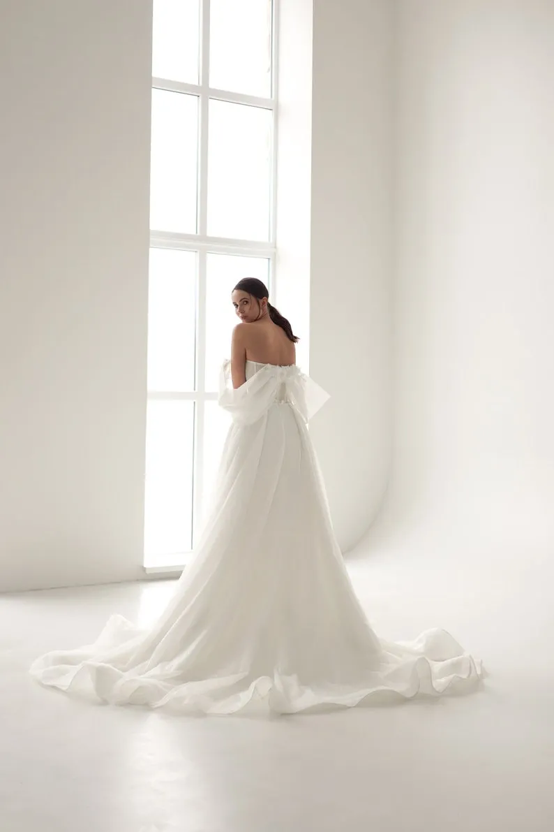 romantic off shoulder wedding dress with court train romantic off shoulder wedding dress with court train