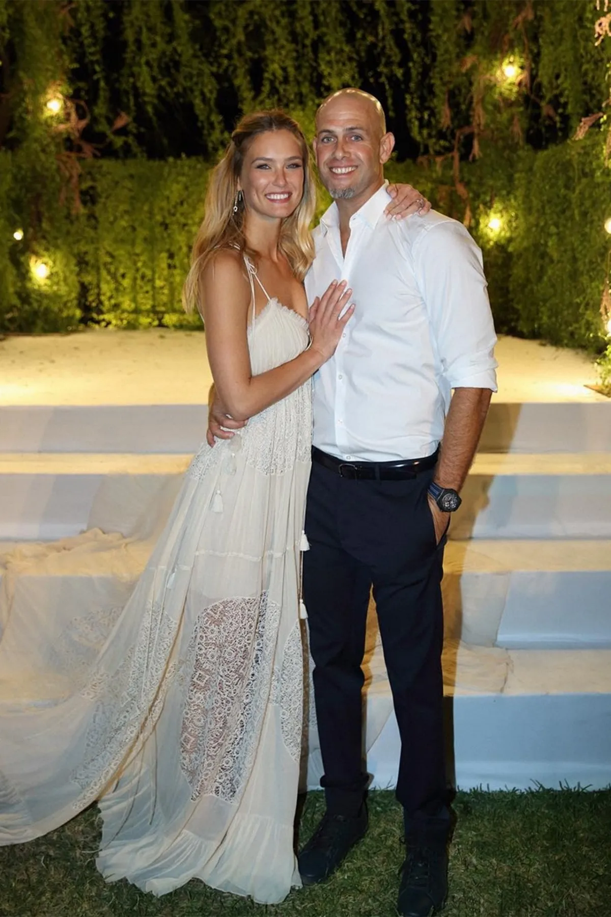 Bar Refaeli lace and chiffon a line boho wedding dress Bar Refaeli lace and chiffon a line boho wedding dress