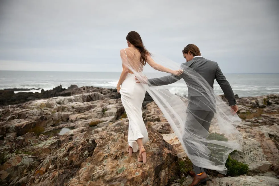 Barbara Bush simple satin low back outdoor wedding dress with sheer cape Barbara Bush simple satin low back outdoor wedding dress with sheer cape