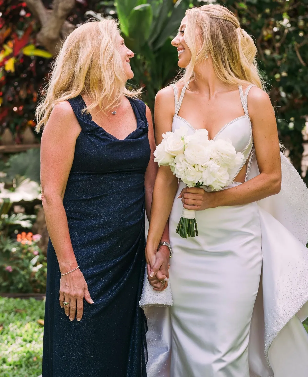 Brittany Mahomes beaded cutout wedding dress Brittany Mahomes beaded cutout wedding dress