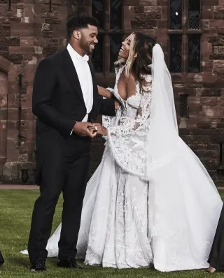 Ciara princess lace bell sleeve detachable wedding dress