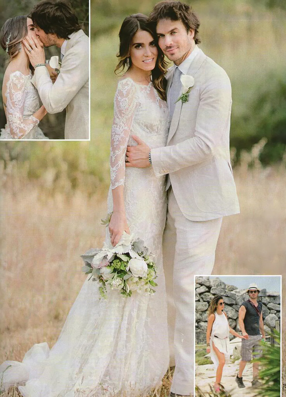 Nikki Reed 34 sleeve lace mermaid bohemian wedding dress Nikki Reed 34 sleeve lace mermaid bohemian wedding dress