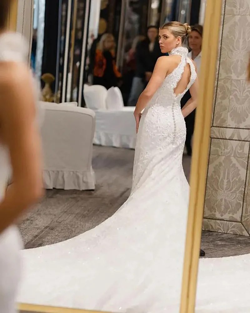 Sofia Richie scalloped open back wedding dress Sofia Richie scalloped open back wedding dress