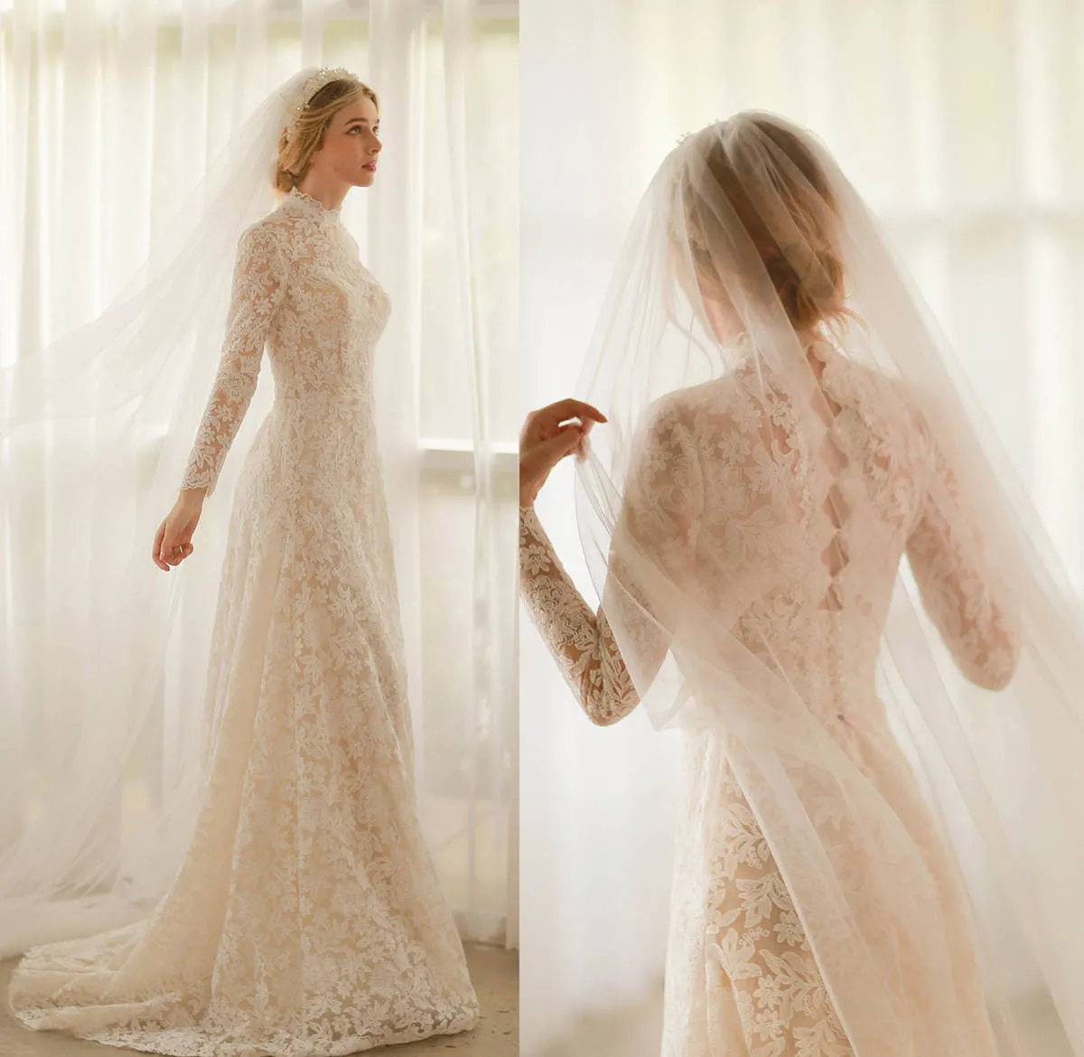 classic floral lace wedding dress with pearl button back classic floral lace wedding dress with pearl button back