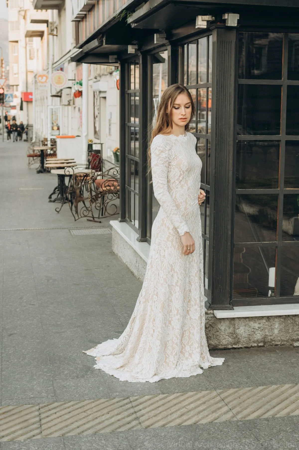 elegant lace nude lining outdoor wedding dress elegant lace nude lining outdoor wedding dress