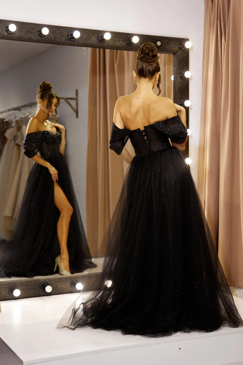 lace up back glitter tulle dress lace up back glitter tulle dress