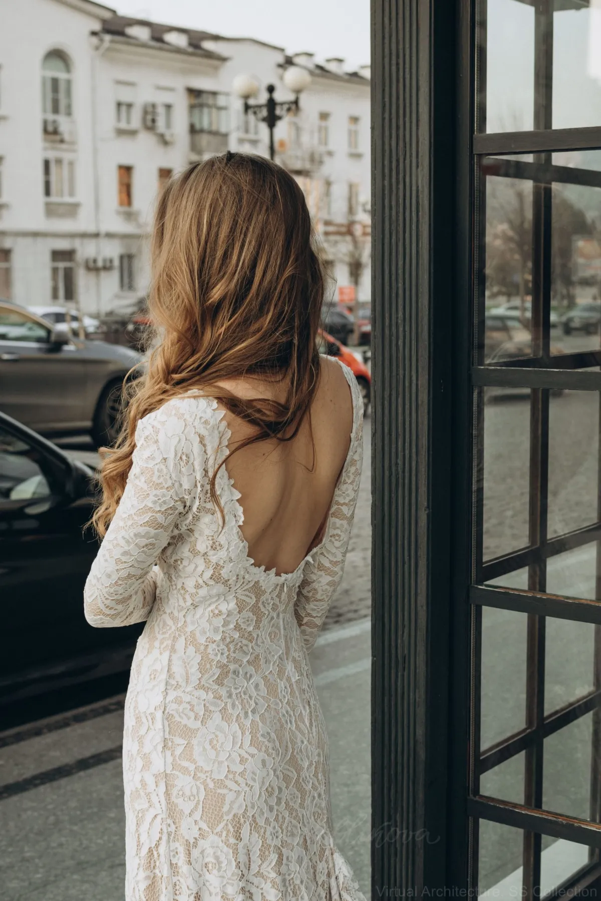 scalloped low back lace bridal dress scalloped low back lace bridal dress