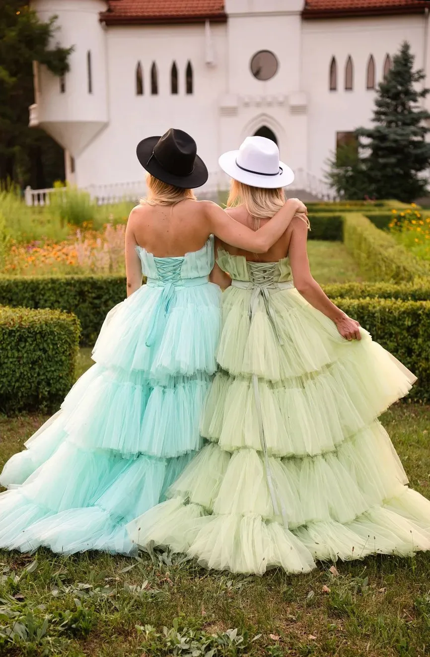 layer tiered tulle dance dress with lace up back layer tiered tulle dance dress with lace up back