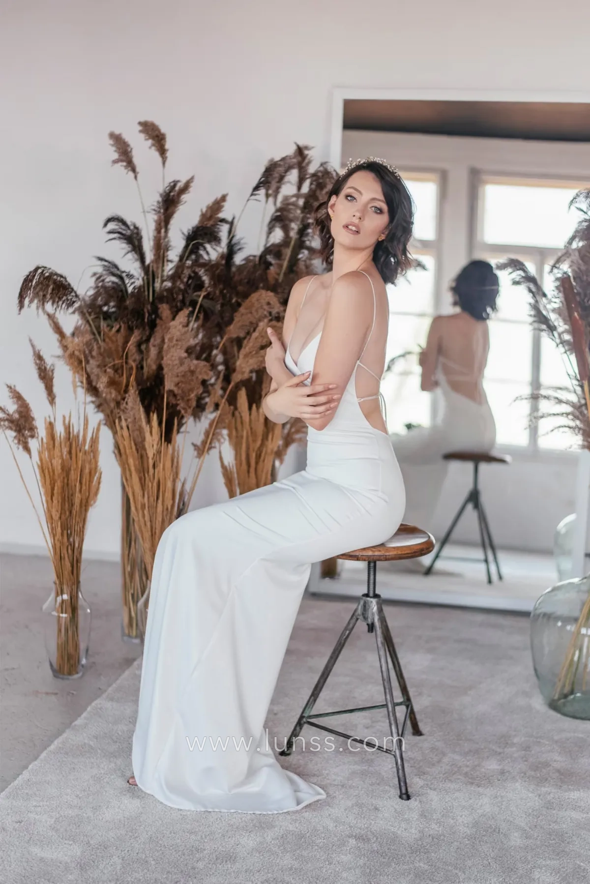 sexy backless satin bridal dress sexy backless satin bridal dress