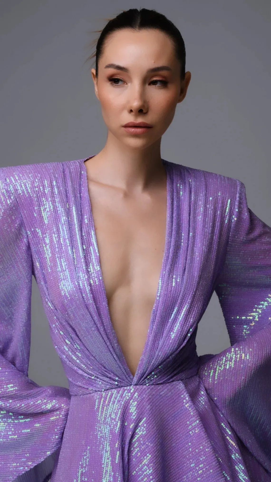 sexy plunging neck cocktail dress