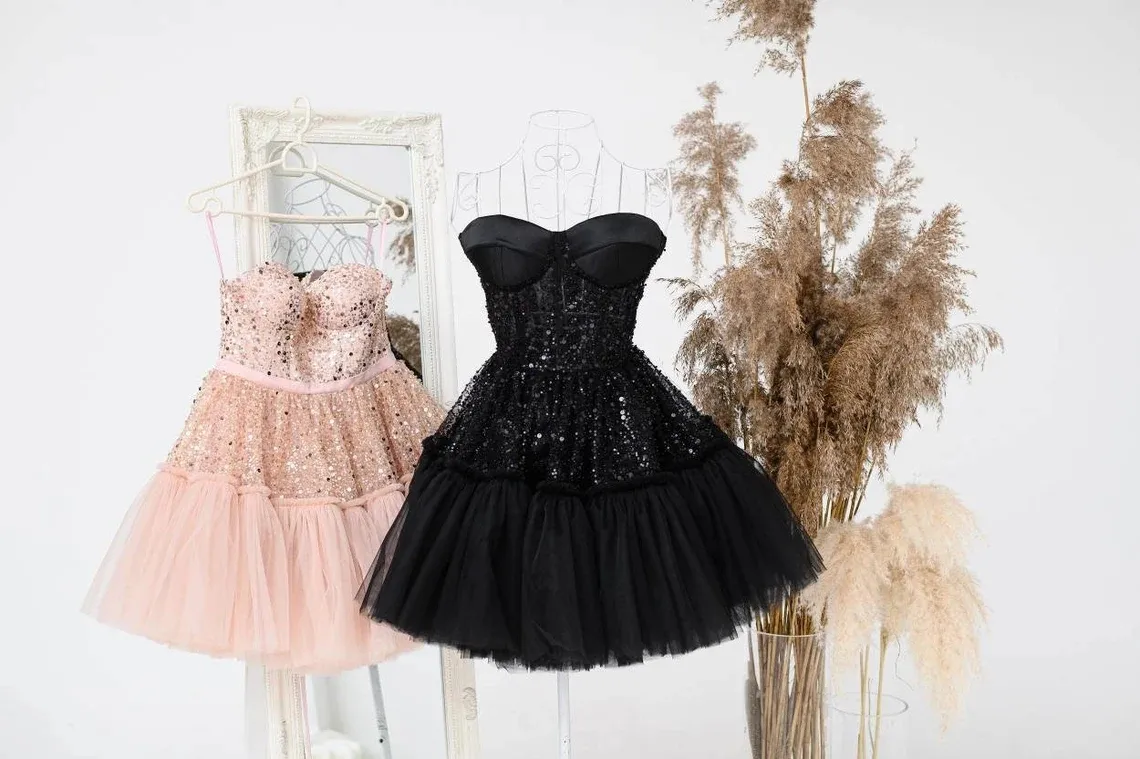 sparkly tutu dress with bustier top part and tulle bottom