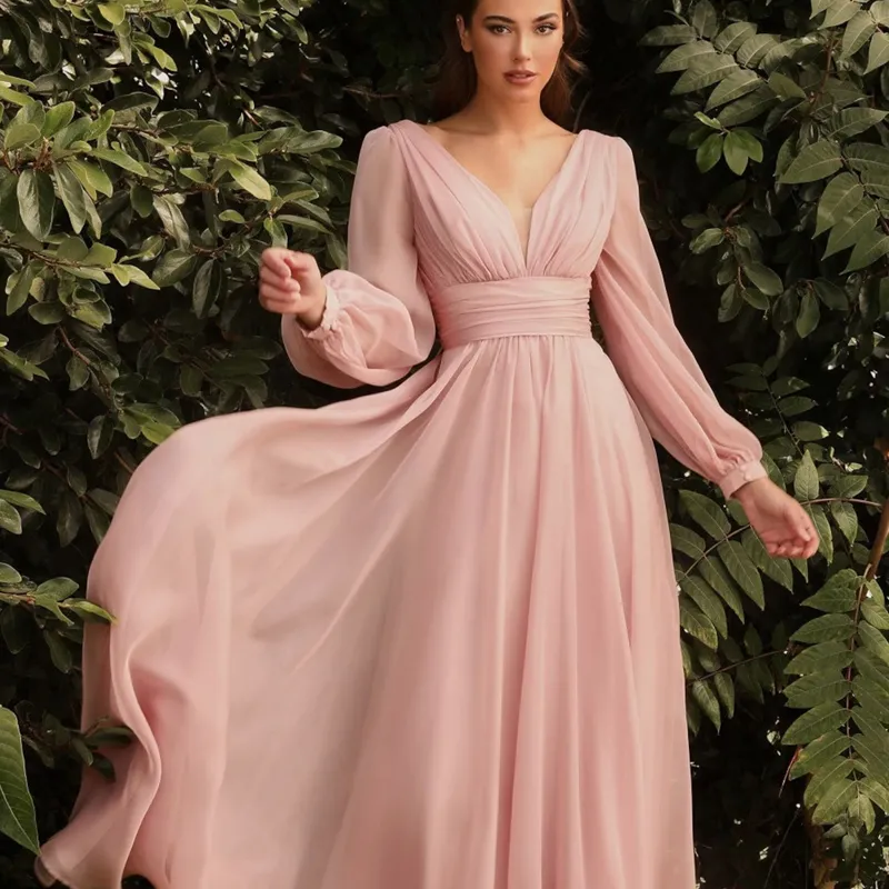 Chiffon Bridesmaid Dresses Flowing Chiffon Fabric Gowns