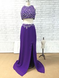 beaded two piece prom dress