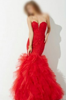 Tight and Fitted Red Prom Dress