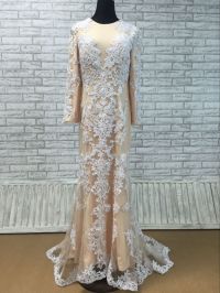 Floral Champagne Evening Dress