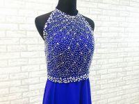 Sequin Blue Custom Budget Prom Dress