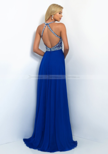 floor length A line sequin long prom dress