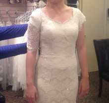 Elegant Above Elbow Sleeve Wedding Dress