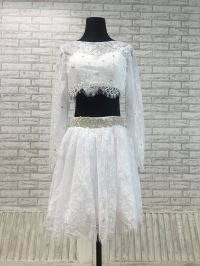 short two piece little white dress