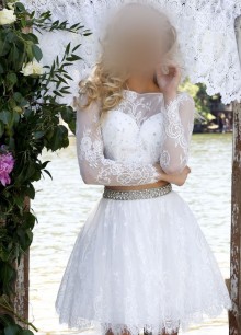 two piece cocktail dress in white