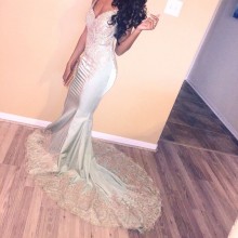 appliqued prom dress