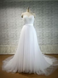 Custom Size White Tulle Wedding Dress