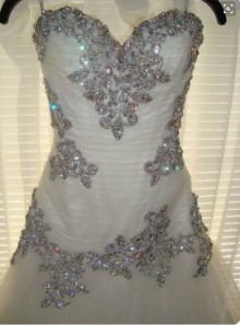beaded pleated gown