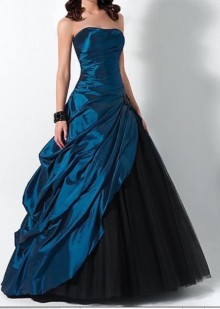 peacock blue prom gown
