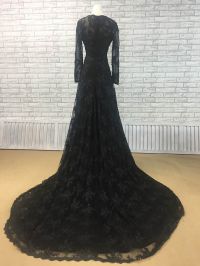 tighter fit satin black lace overlay prom dress
