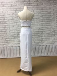 matte white prom dress with tight skirt