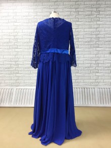lace chiffon floor length bridesmaid dress