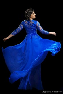 sheer 3 4 sleeve lace chiffon floor length dress