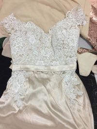 Off shoulder Light Champagne Mermaid Dress