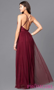 burgundy tulle dress
