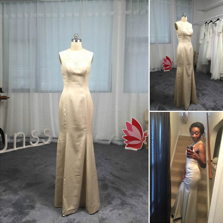 make the dress in champagne color with no train