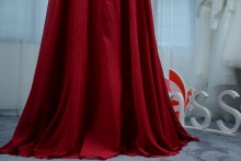 A line dress features illusion beading embroidered top