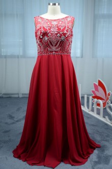 This A line sleeveless dress features illusion beading embroidered top