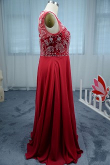 sleeveless dress features illusion beading embroidered top