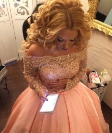 gold lace top dress
