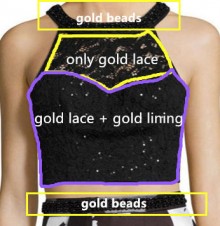 gold lace and beads