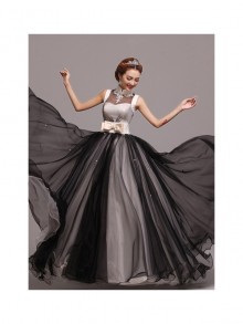 black and white bow dress