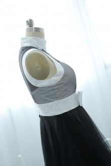 black and white bow dress
