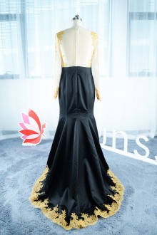 sheer back and detailed hemline