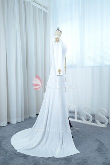white long sleeved A line dress