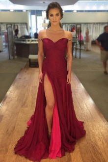slit red dress