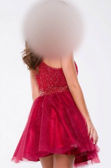 beaded red short dress