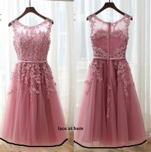 illusion lace and tulle dress